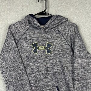 Under Armour Sweatshirt XS Heather Blue Loose Fit Hoodie Logo Cold‎ Gear Outdoor